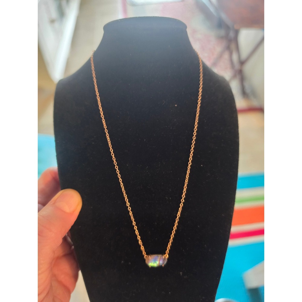 Kendra Scott Elisa Rose Gold Color Iridescent Pendant Necklace - Picture 4 of 8